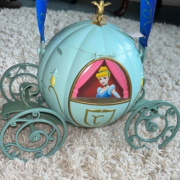 Disney Parks Cinderella's Carriage Popcorn Bucket Disney Souvenir With Strap - Picture 4 of 16